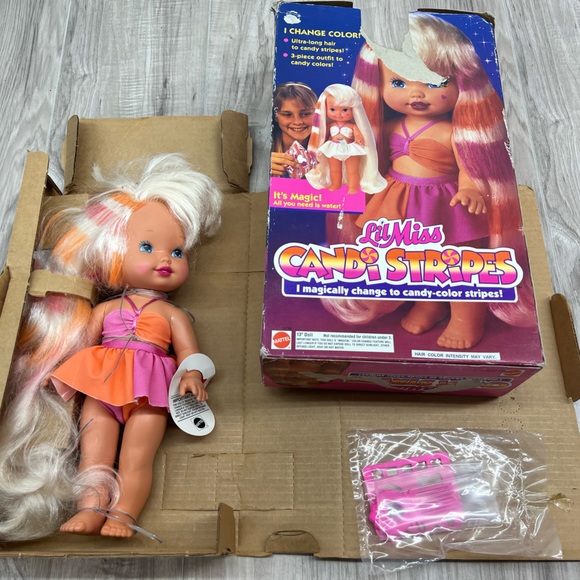 Mattel Toys Vtg Lil Miss Candi Stripes Mattel 9s Doll Pink
